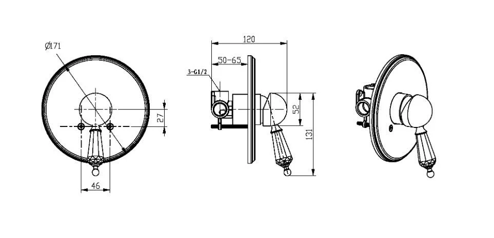 Приобрести boheme смеситель для душа brillante, скрытый монтаж, хром 345