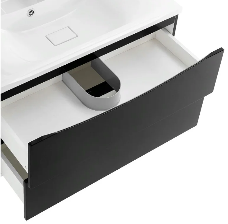 Приобрести тумба подвесная с раковиной belbagno marino-1000-2c-so-nl-p 100 см, nero lucido