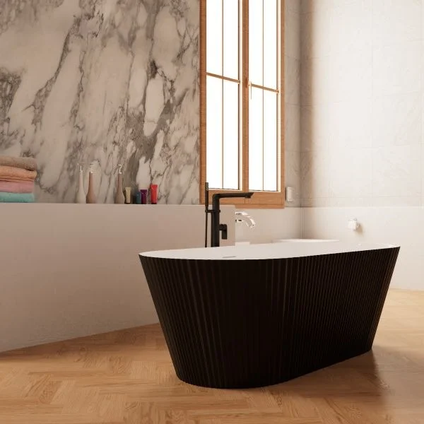 Приобрести frank акриловая ванна f6103 white/black 170х75 см, отдельностоящая