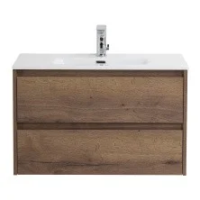 BelBagno Тумба с раковиной KRAFT 39 80 см, подвесная Rovere Tabacco, белая раковина