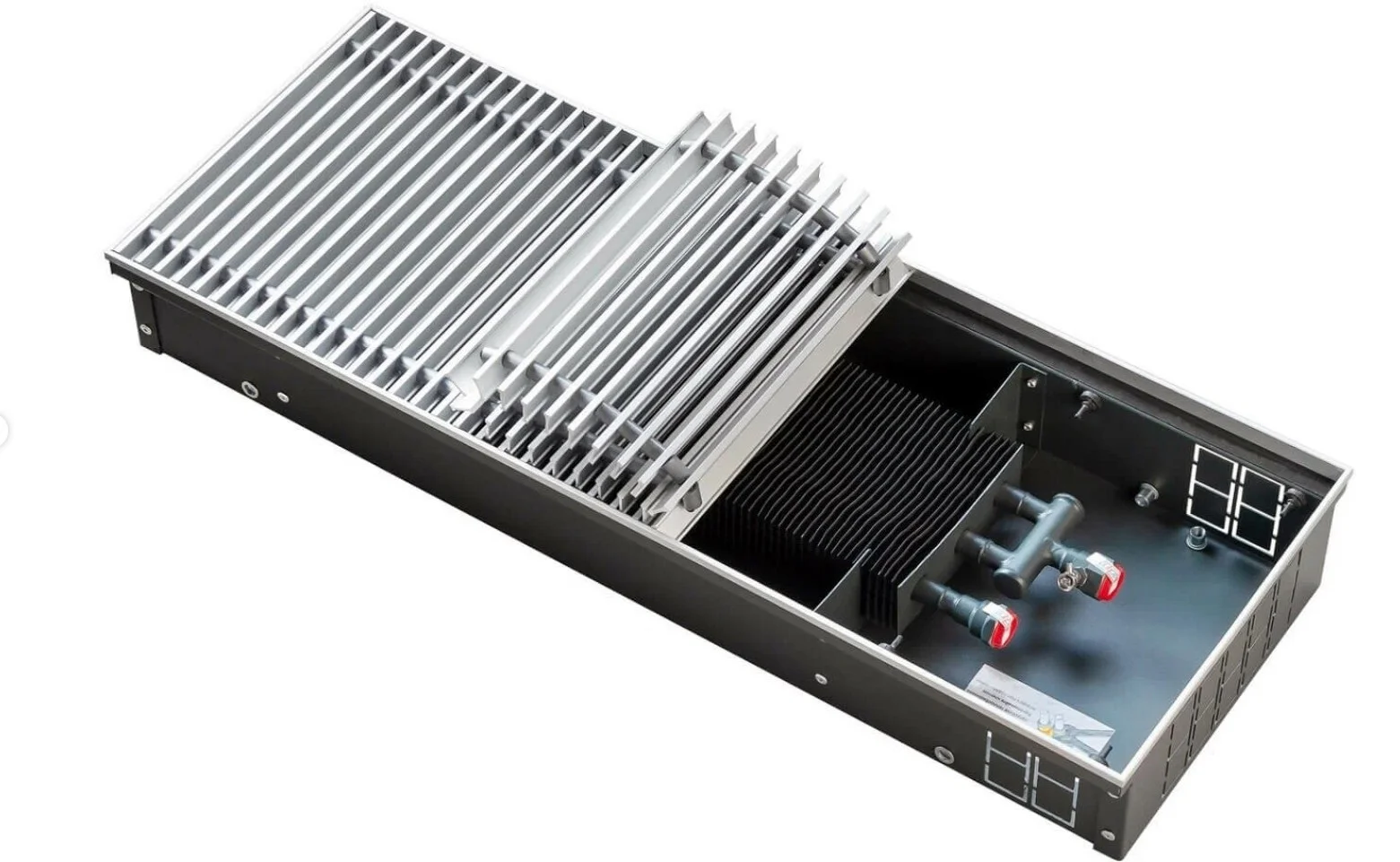 Приобрести techno внутрипольный радиатор usual kvz 200-65-1400, без решетки, 37549