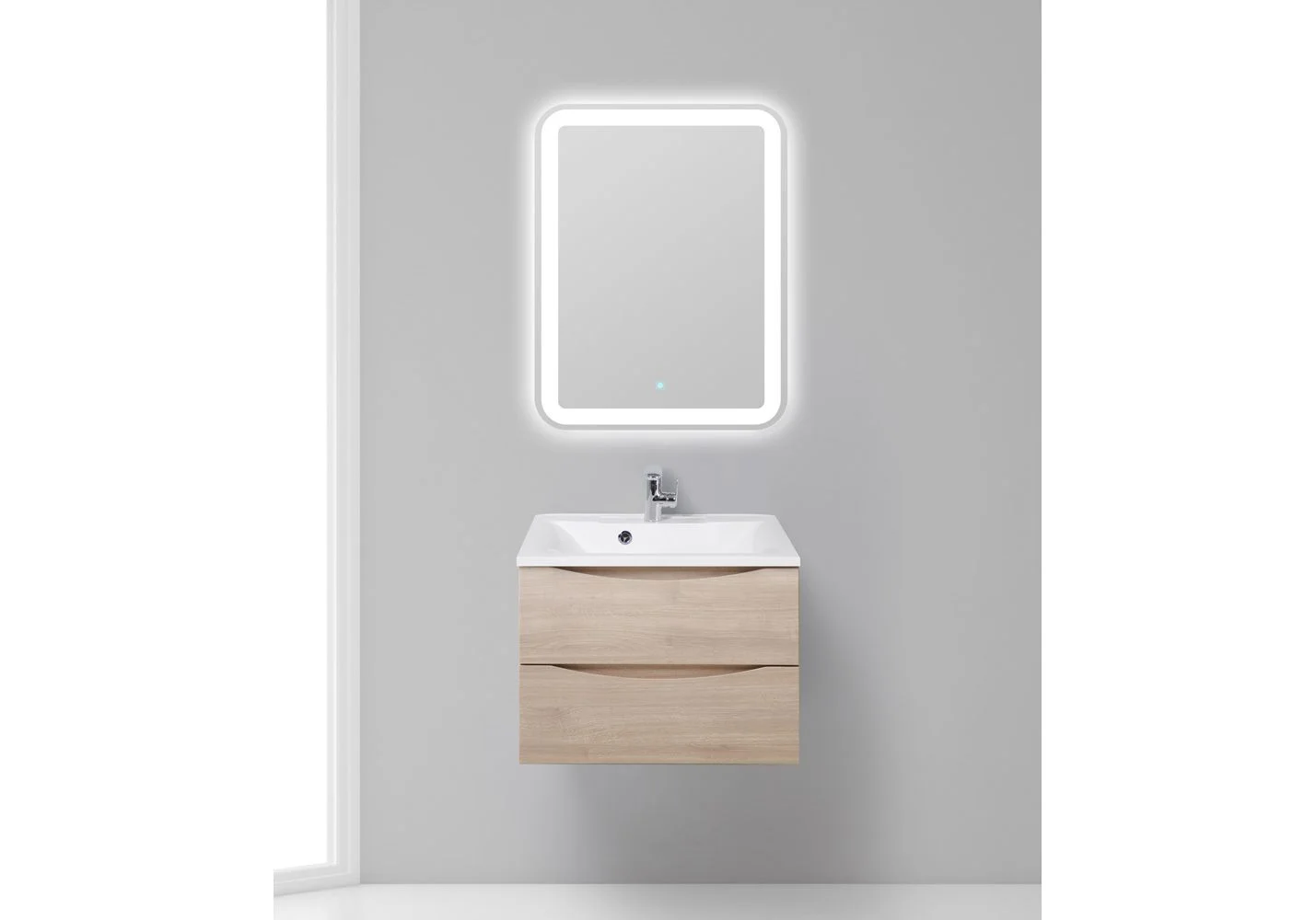 Приобрести тумба подвесная с раковиной belbagno marino-650-2c-so-rg-p 65 см, rovere grigio