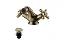 LEMARK Смеситель для биде Vintage с донным клапаном, двухвентильный, бронза LM2808B