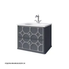 Caprigo Тумба с раковиной CAPRICE 60 см, черная, эмаль