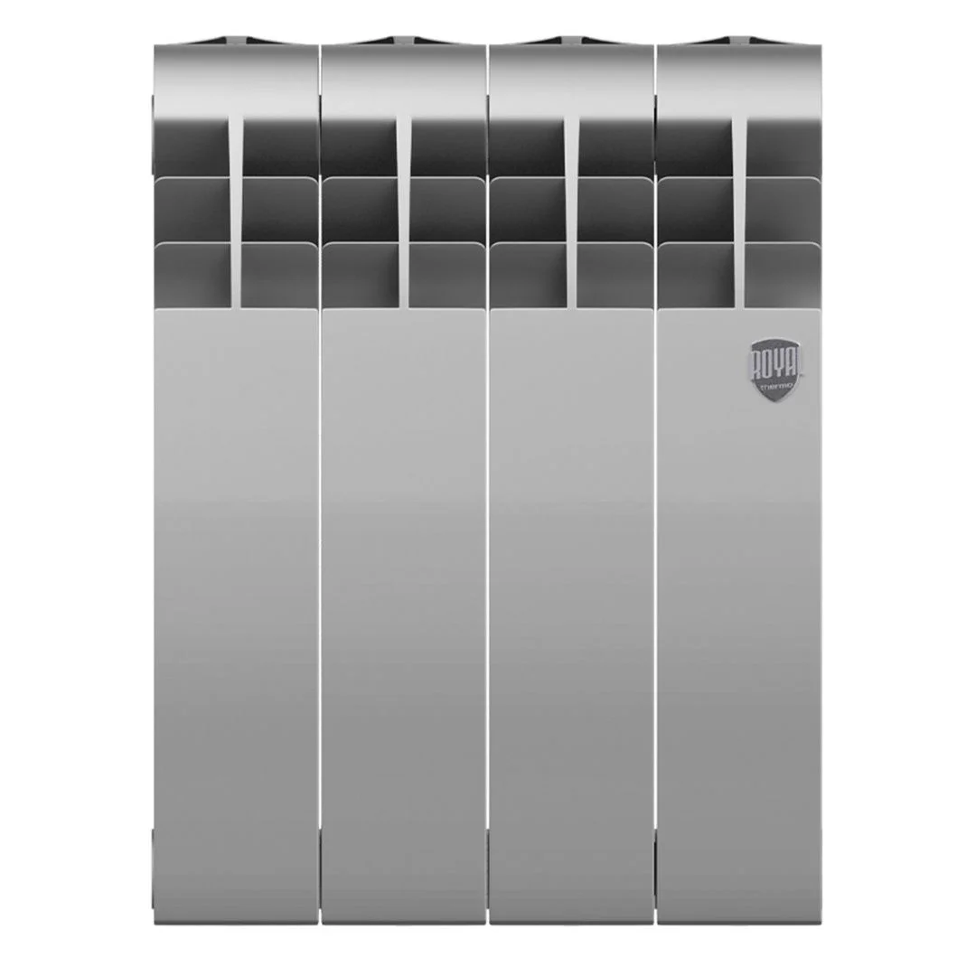 Приобрести royal thermo радиатор биметаллический biliner 350 /silver satin ( серебристый ) - 4 секц.