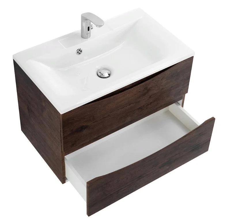 Приобрести тумба подвесная с раковиной belbagno marino-750-2c-so-rw-p 75 см, rovere moro