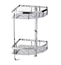 Полка для ванной 2-х ярусная угловая WONZON & WOGHAND, Хром (WW-4142)