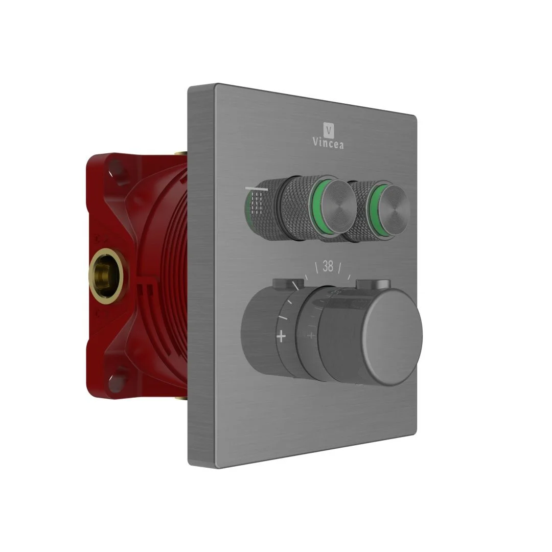 Приобрести vincea встраиваемый смеситель для душа inspire, термостат , оружейная сталь vscv-321t-mgm