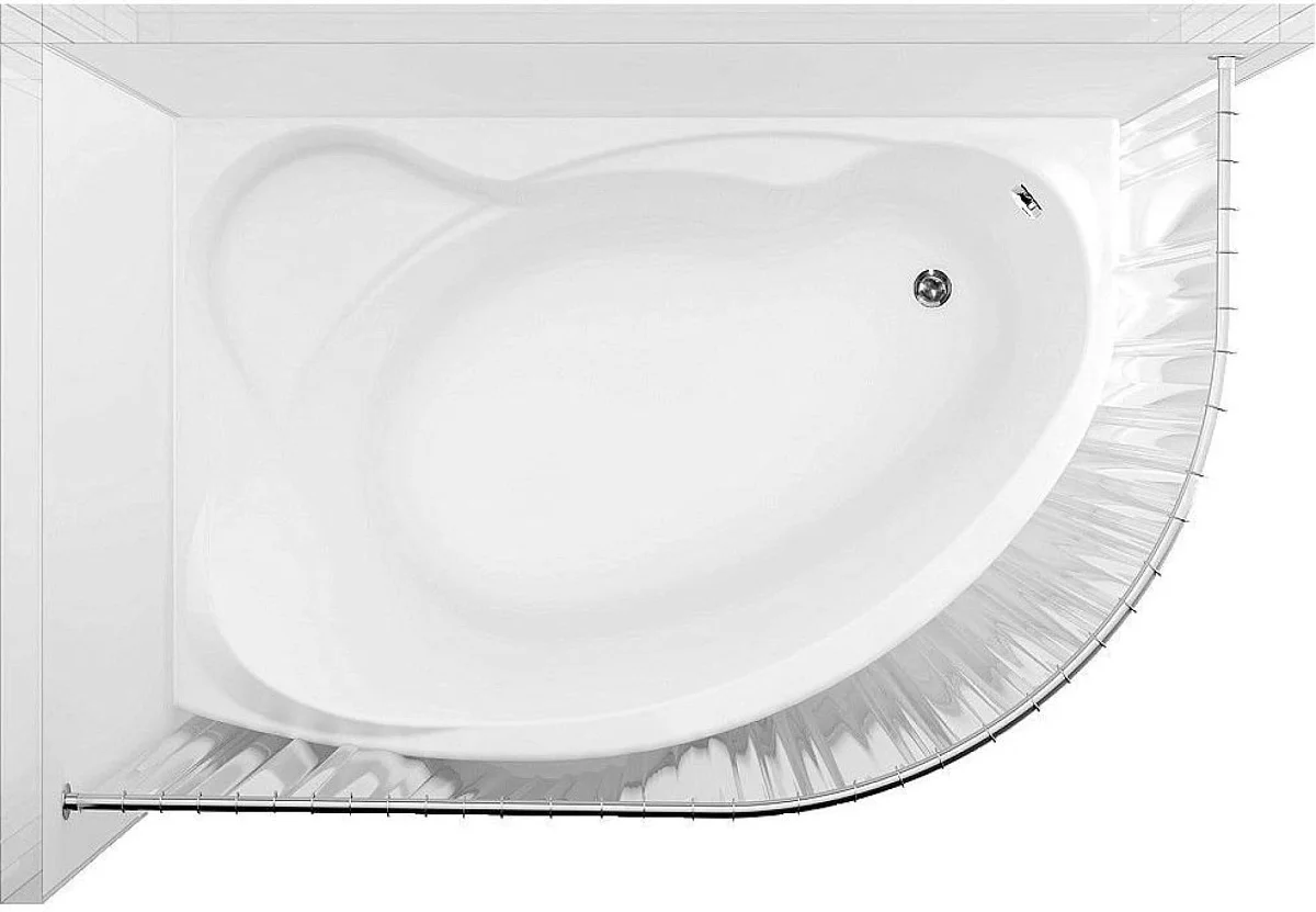 Приобрести aquanet карниз для ванны jamaica полукруглый 160х100 см