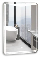 Azario Зеркало Мали 55х80 см, белый, с подсветкой, сенсорный выключатель, диммер, LED-00002534