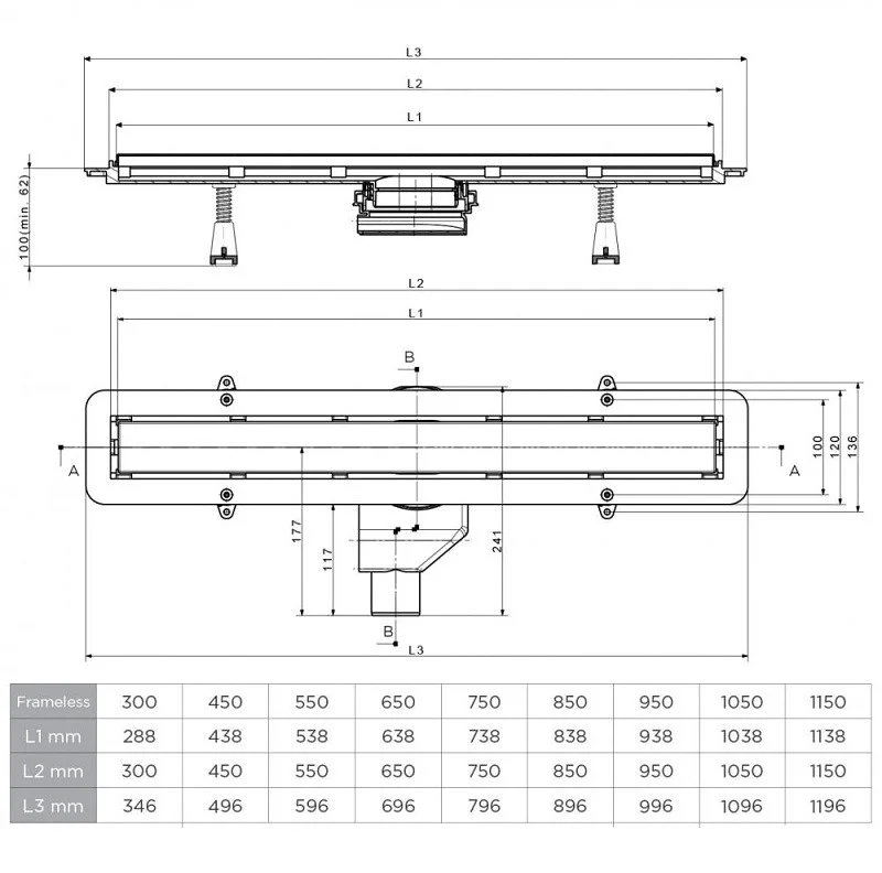 Приобрести pestan душевой трап confluo frameless line 650