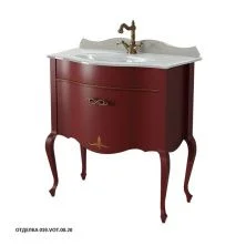 Caprigo Тумба с раковиной BOURGET 80 см, бордовая, эмаль 11012 1