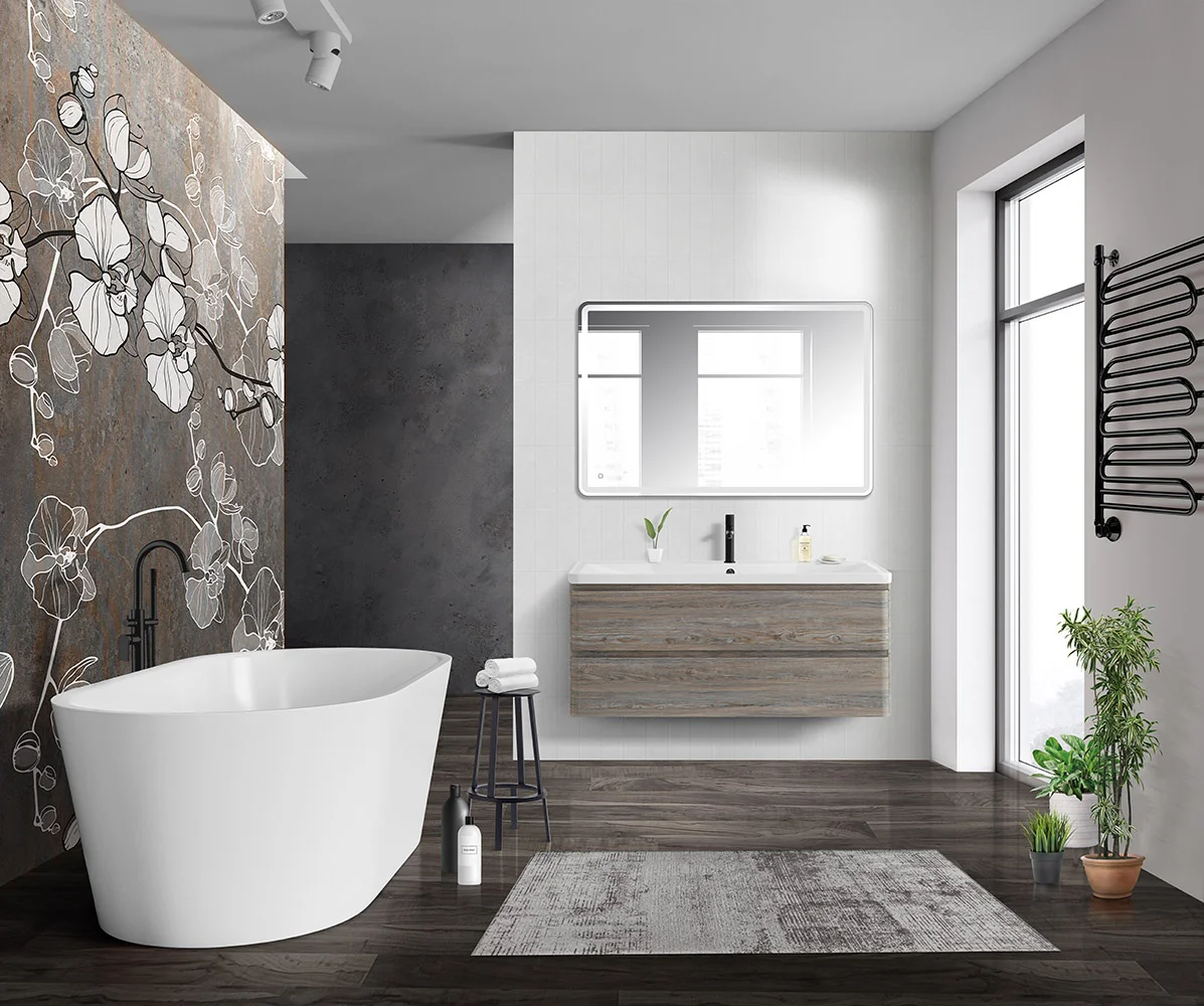 Приобрести belbagno тумба с раковиной albano 120 см, подвесная pino scania, белая раковина