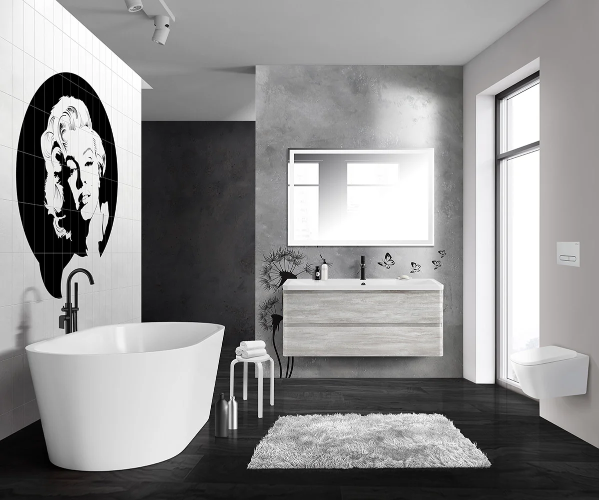 Приобрести belbagno тумба с раковиной albano 120 см, подвесная rovere vintage bianco, белая раковина
