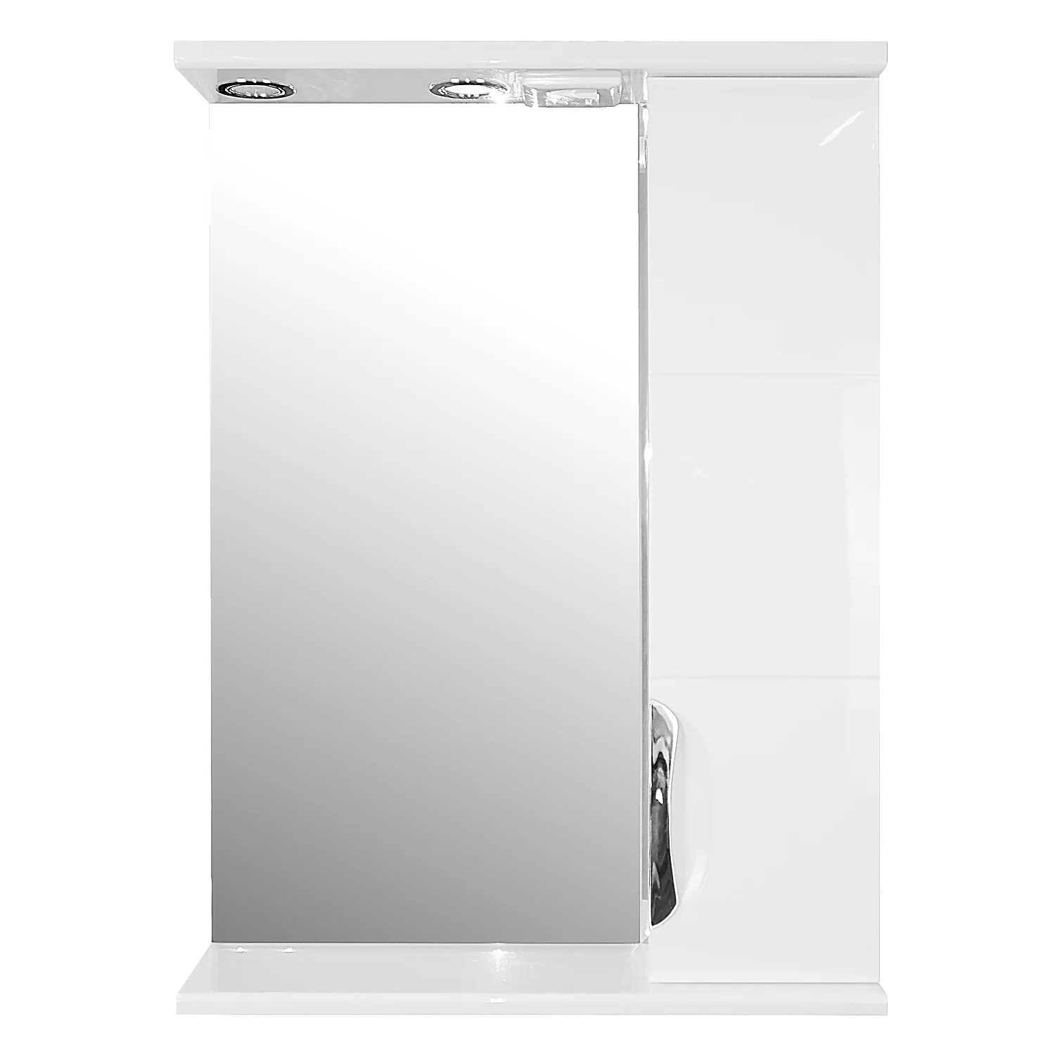 Приобрести loranto зеркало-шкаф стиль соло 60х83 см, правостороннее, фрезерованный фасад, белый (cs00024671)