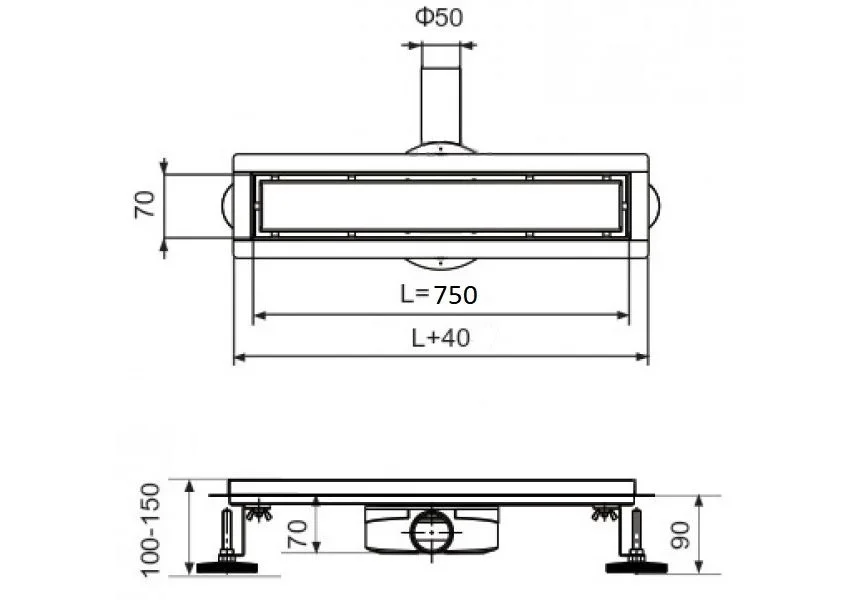 Приобрести трап tim bad417502 75 см, нержавеющая сталь