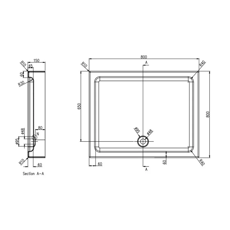 Приобрести поддон акриловый azario toronto 80x80 см, низкий, белый p18 r/l