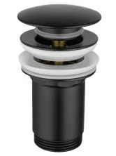 Донный клапан для раковины 1 1/4 WONZON & WOGHAND, Черный матовый (WW-88SS09-MB)