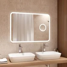 Continent Зеркало с подсветкой Bliss 120х80 см, сенсорный включатель, белое