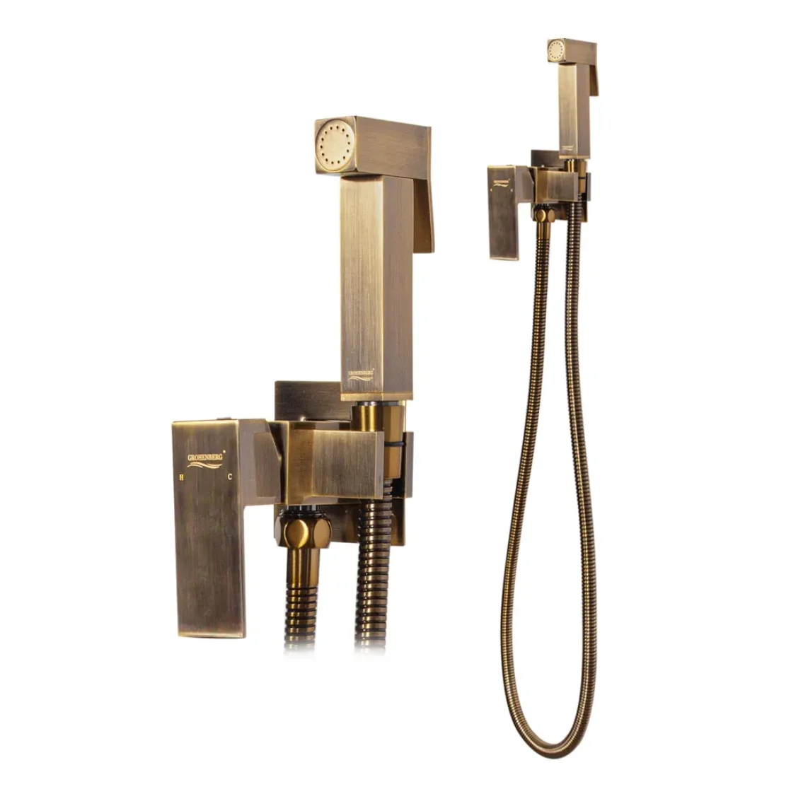 Приобрести grocenberg смеситель с гигиеническим душем, бронза gb002br