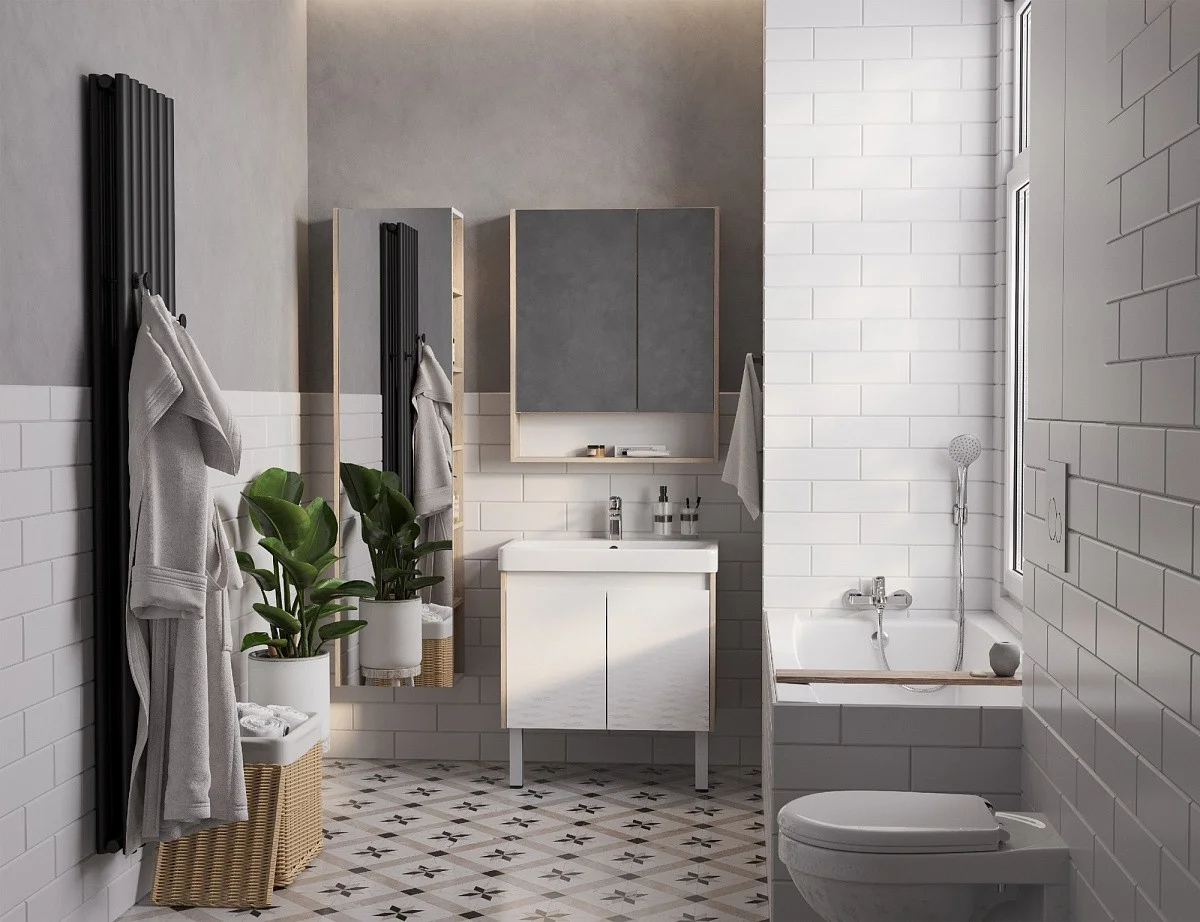 Приобрести акватон тумба c раковиной сканди 70 doors универсальная, белый/дуб верона