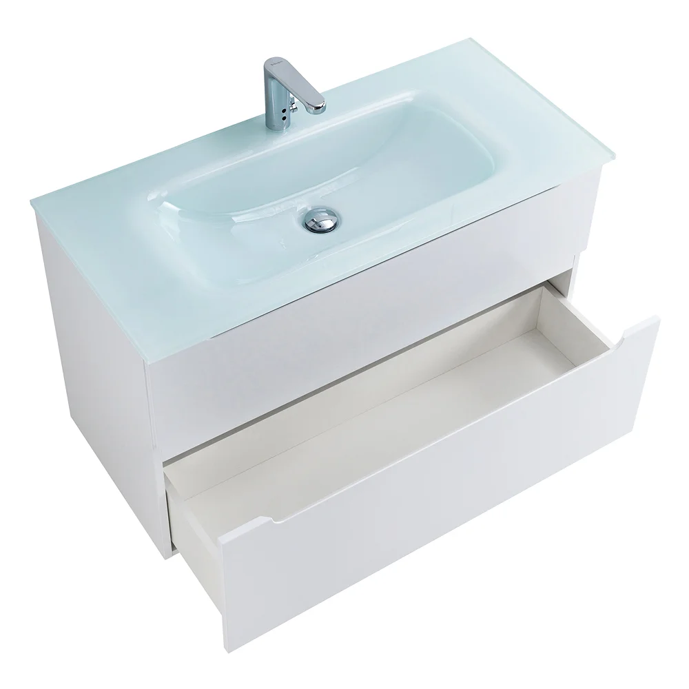 Приобрести belbagno тумба с раковиной etna-h60 90 см, подвесная bianco lucido, стеклянная раковина