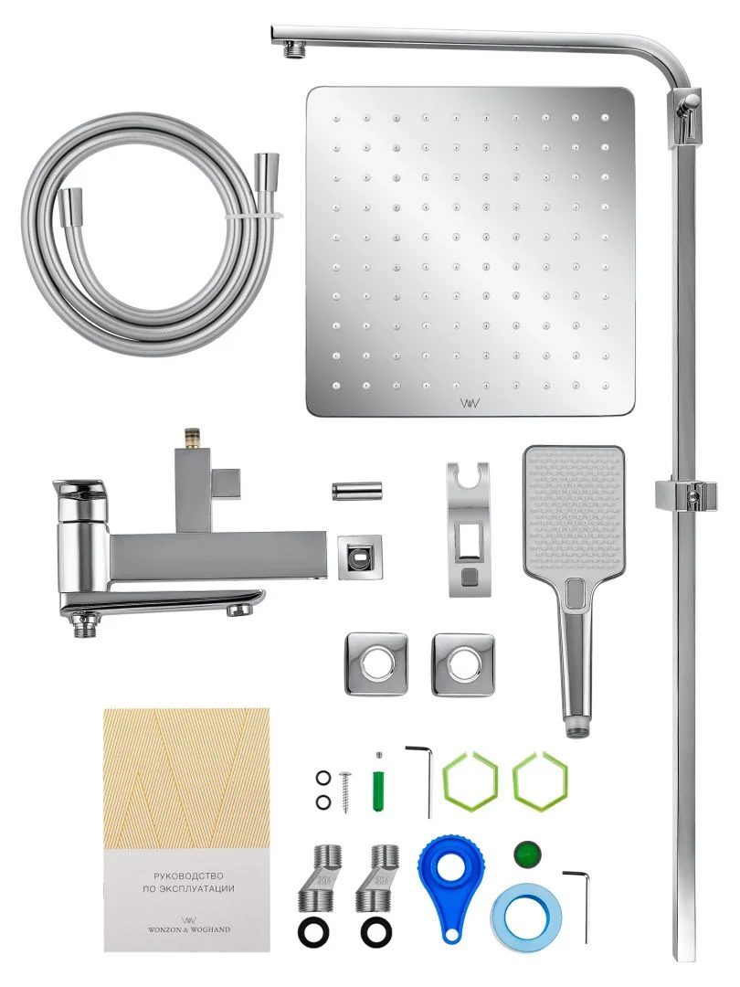 Приобрести душевая система wonzon & woghand edge, хром (ww-88739003-cr)