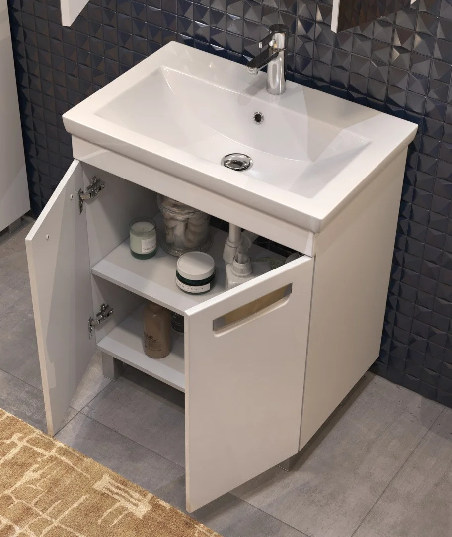 Приобрести vigo тумба с раковиной plaza 60см, 2 дверцы, напольная, белая tn.pla.fos.60.2d