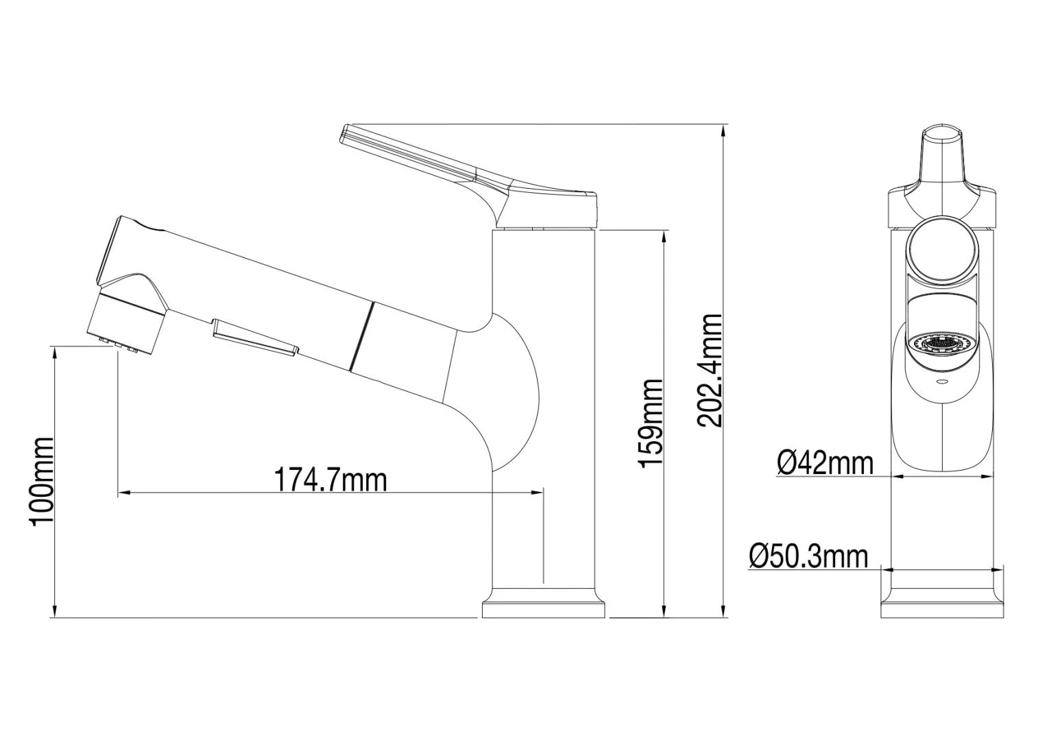 Приобрести смеситель для раковины с выдвижным изливом wonzon & woghand, хром (ww-a40862-cr)