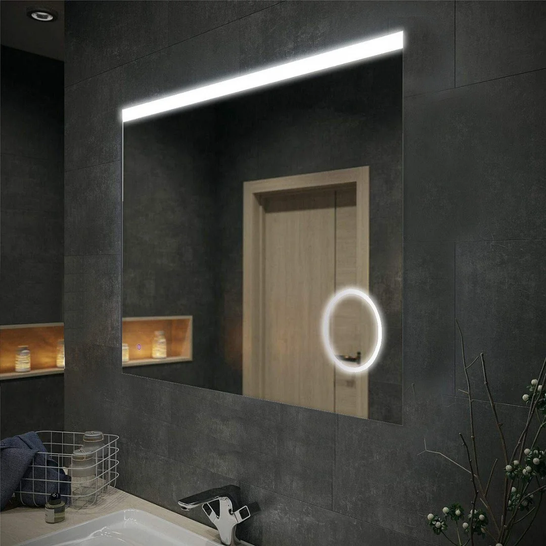 Приобрести azario зеркало 100х70 см, белый, сенсорный выключатель, диммер, часы, увеличительное зеркало, часы, увеличительное зеркало az-z-033cs