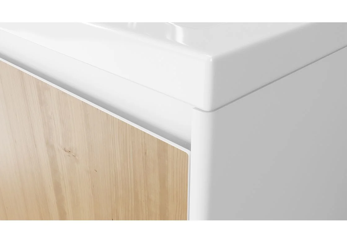 Приобрести тумба velvex klaufs 80 см подвесная с раковиной tpkla.80.1y-617.216, белый/дерево