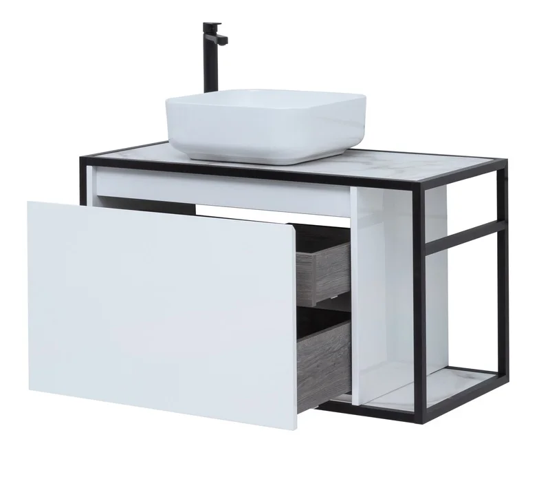 Приобрести aquanet тумба со столешницей nova lite loft 90 см, l белая