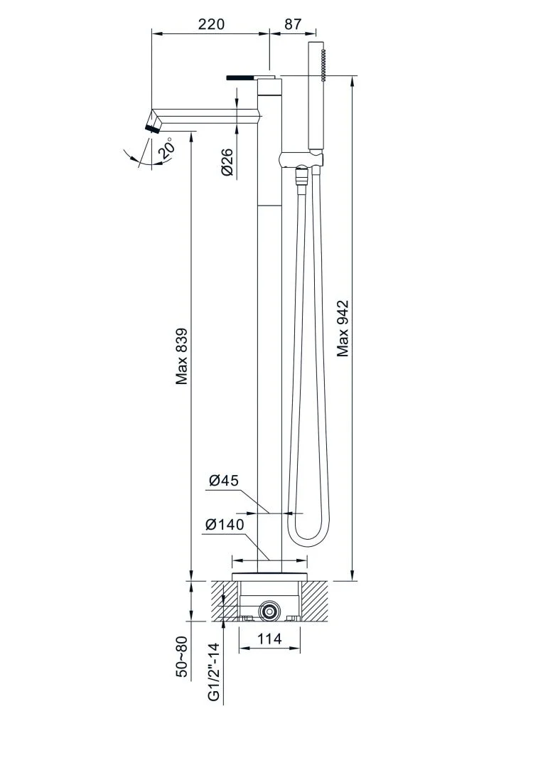 Приобрести hayzburg напольный смеситель для ванны, графит hb-4023gg