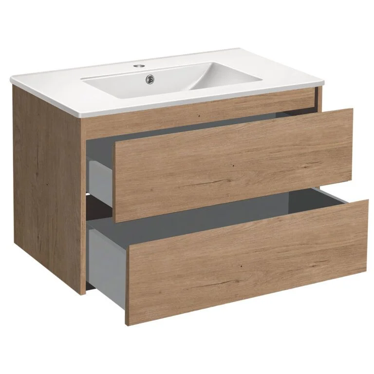 Приобрести vincea тумба подвесная gio 80 см, дуб натуральный с белой раковиной vmc-2g800no;vbs-13980