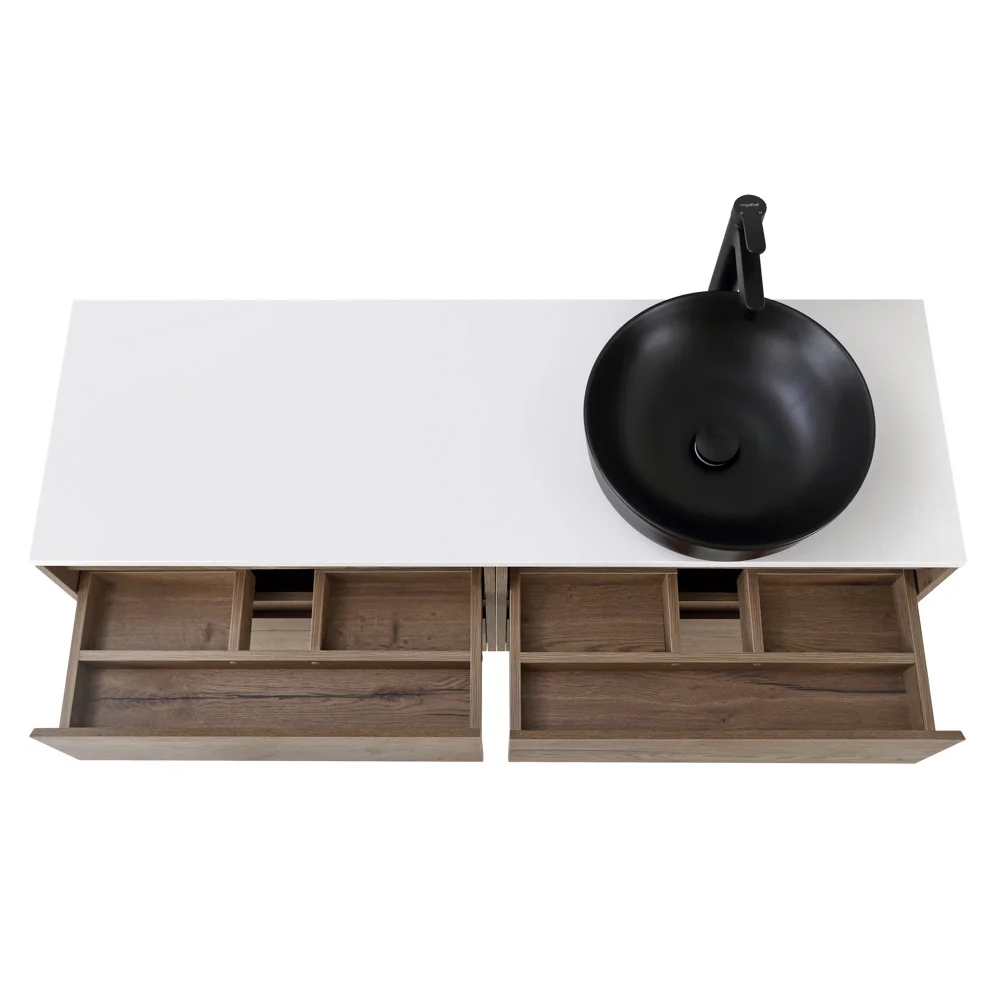 Приобрести belbagno тумба со столешницей kraft 120 см, подвесная rovere tabacco, раковина справа