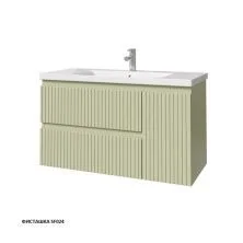 Caprigo Тумба с раковиной FORTE STRIPE 100 см, правая, фисташка