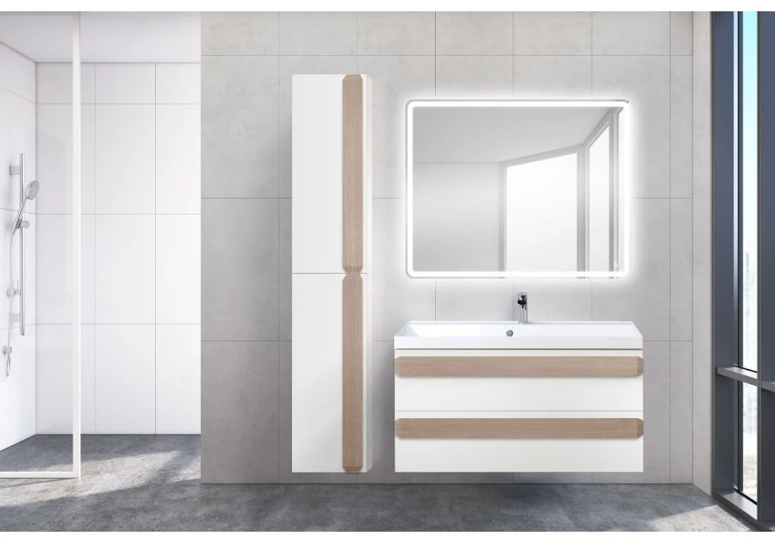 Приобрести пенал подвесной belbagno aurora-1600-2a-sc-bo-p-l 35 см, левый, bianco opaco