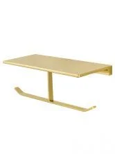 Двойной держатель для туалетной бумаги с полкой WONZON & WOGHAND ECLIPSE, Глянцевое золото (WW-9156-LG)