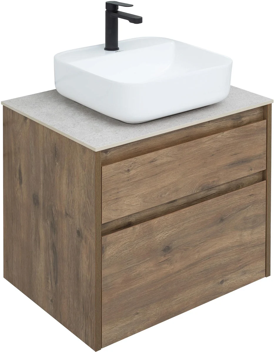 Приобрести aquanet тумба со столешницей nova lite 60 см, дуб рустикальный (2 ящика)