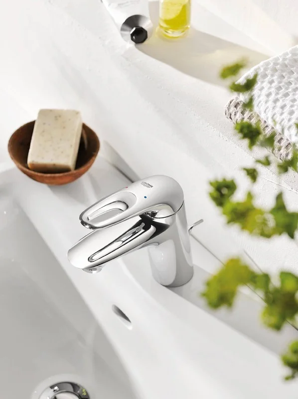 Приобрести смеситель для раковины grohe eurostyle с донным клапаном, хром 23564003
