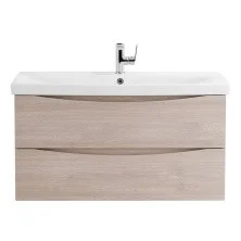 BelBagno Тумба с раковиной MARINO-CER 100 см, подвесная Rovere Grigio, белая раковина