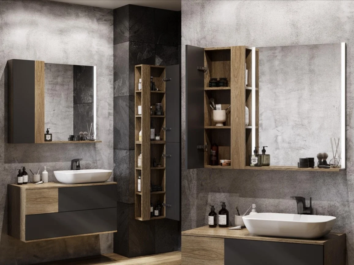 Приобрести тумба с раковиной акватон терра 105, дуб кантри/антрацит