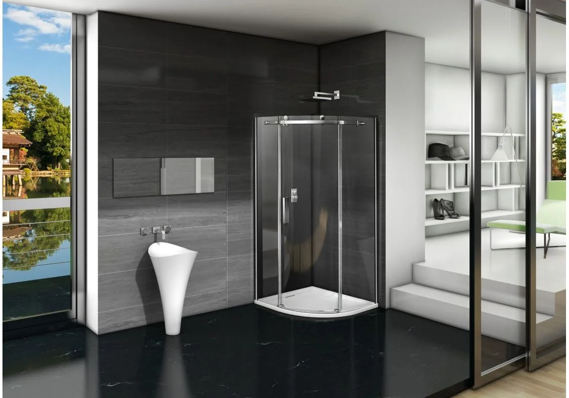 Приобрести ограждение душевое bas galaxy r-90-c-ch 90х90 см