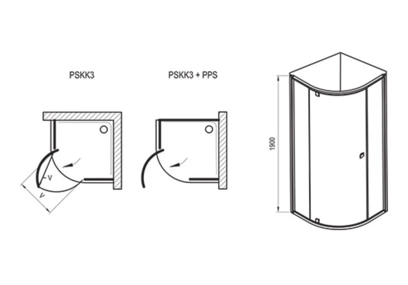 Приобрести ограждение душевое ravak pivot pskk3 80 см 37644101z1 белый/прозрачное