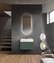 Cezares Тумба подвесная с раковиной PREMIUM 70 см Verde opaco, серая 55400