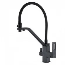 Gappo Смеситель для кухни G4317-6 с фильтром и гибким изливом, черный 35960