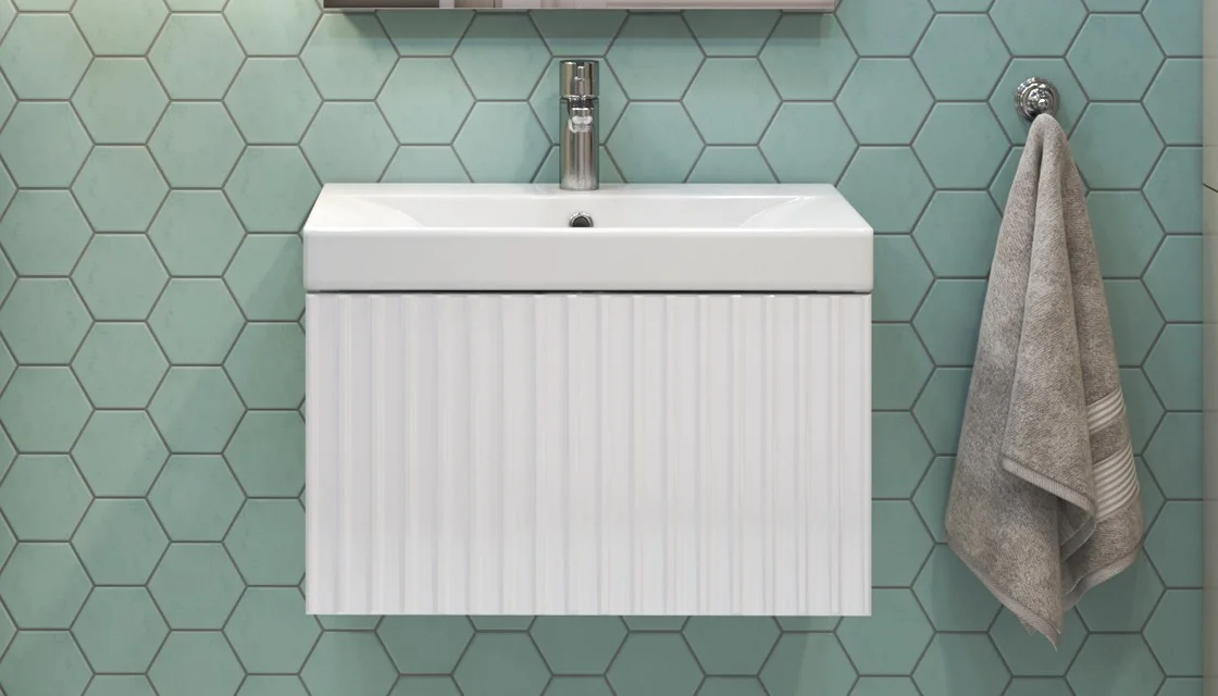 Приобрести тумба подвесная с раковиной velvex compo 60 см белый tpcom.60.1y-21