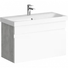 Тумба подвесная с раковиной Aqwella Smart 80 см, Светлый бетон SRT0108BS