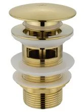 Донный клапан для раковины с переливом 1 1/4 WONZON & WOGHAND, Брашированное золото (WW-88SS01-BG)