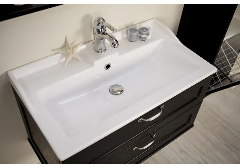 Приобрести раковина акватон фабиа 800 мм, материал литьевой мрамор, цвет белый